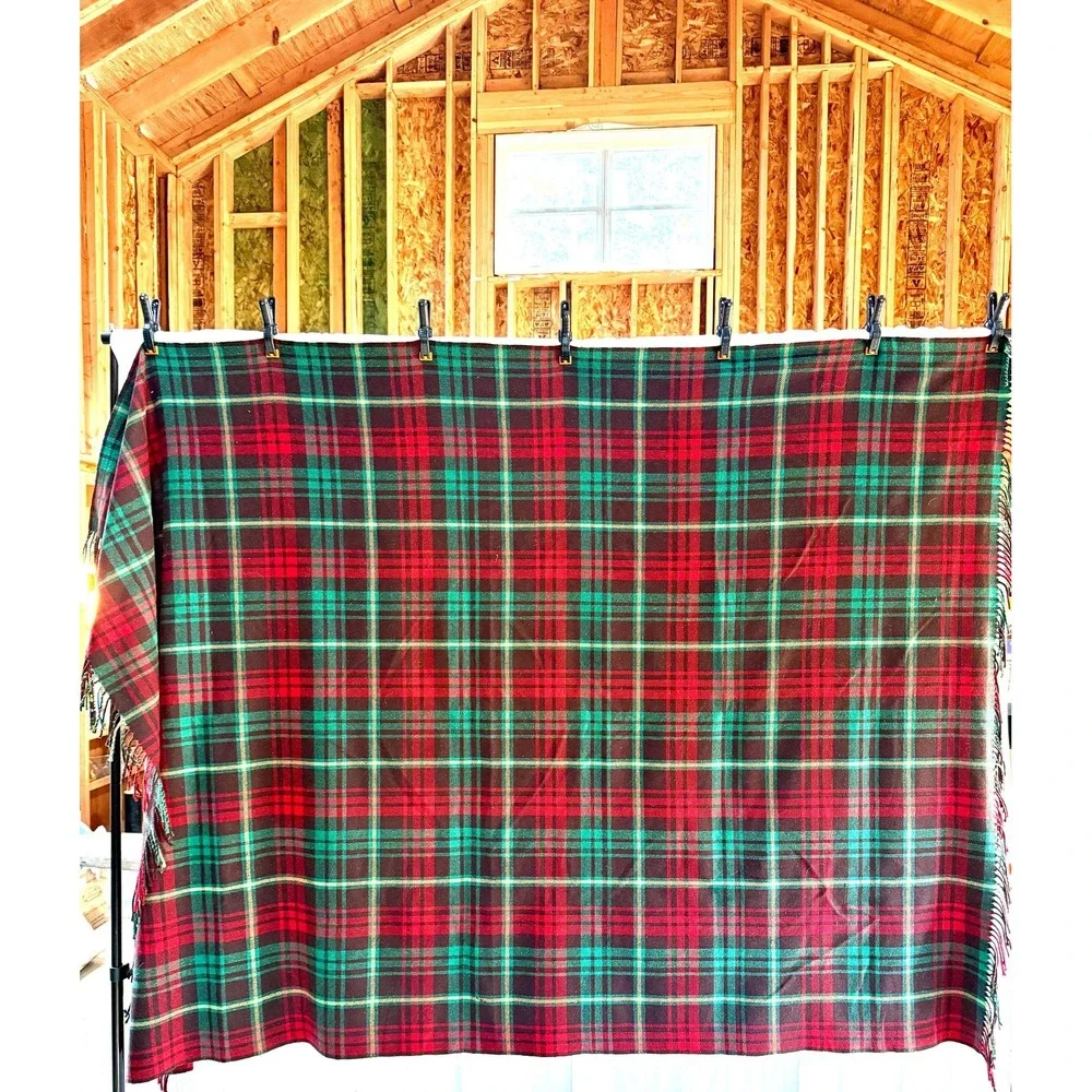 Vintage Wool Plaid Blanket